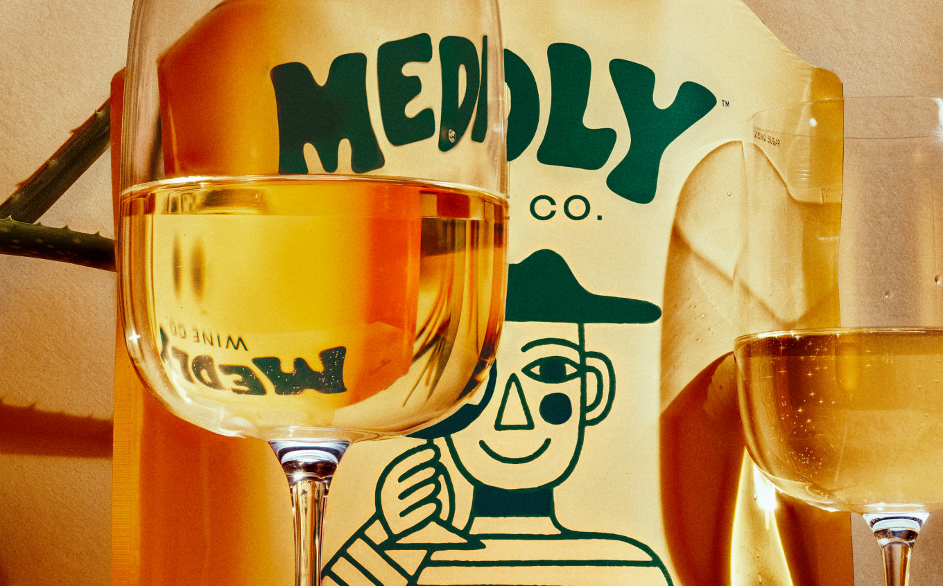 Wine bottle and glass